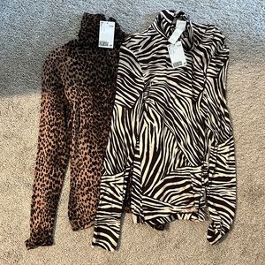 h&m leopard/zebra turtlenecks